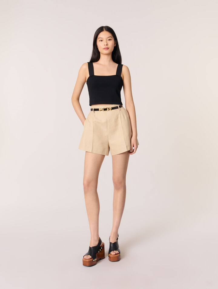 Crop top en maille à bretelles