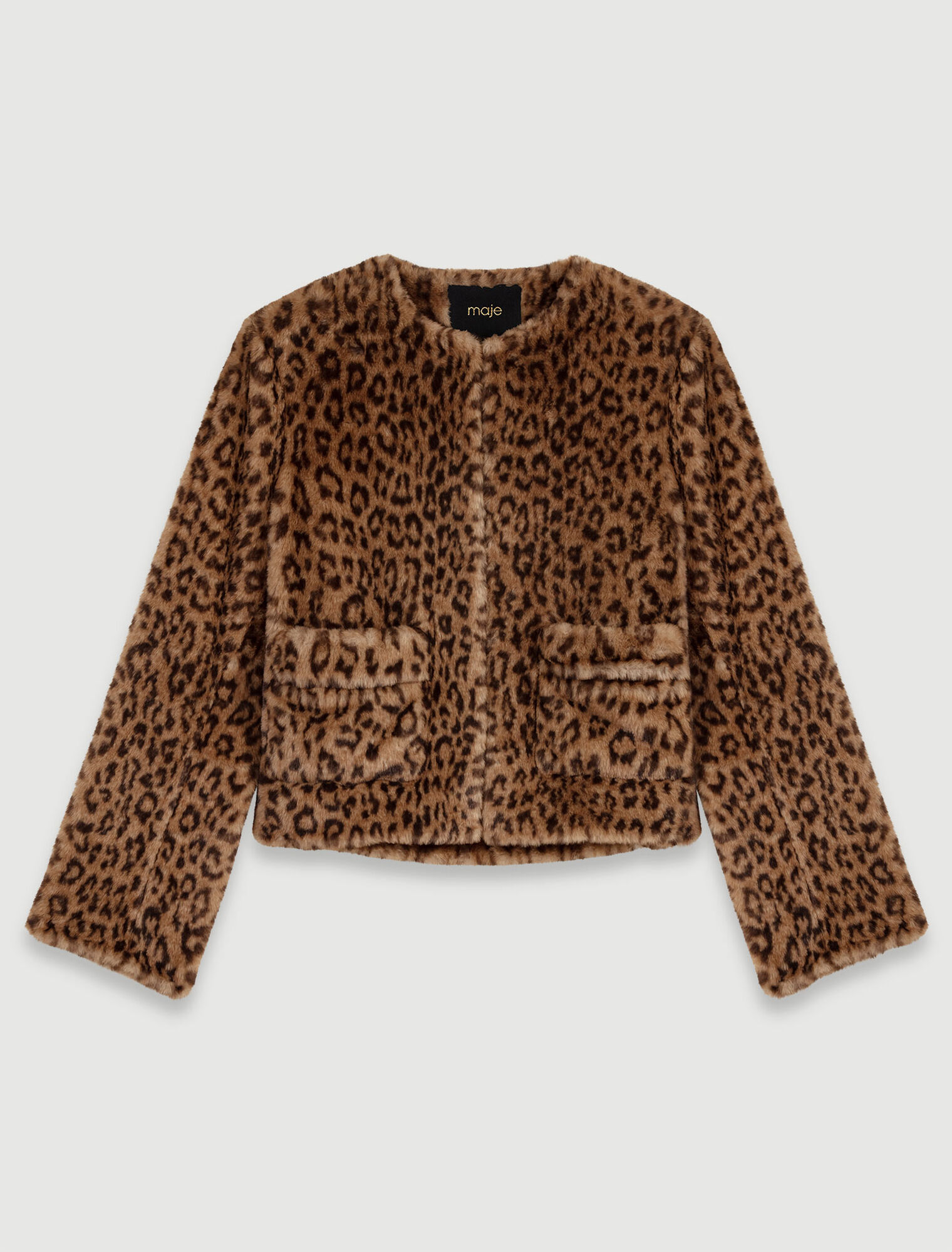 Veste courte en fausse fourrure