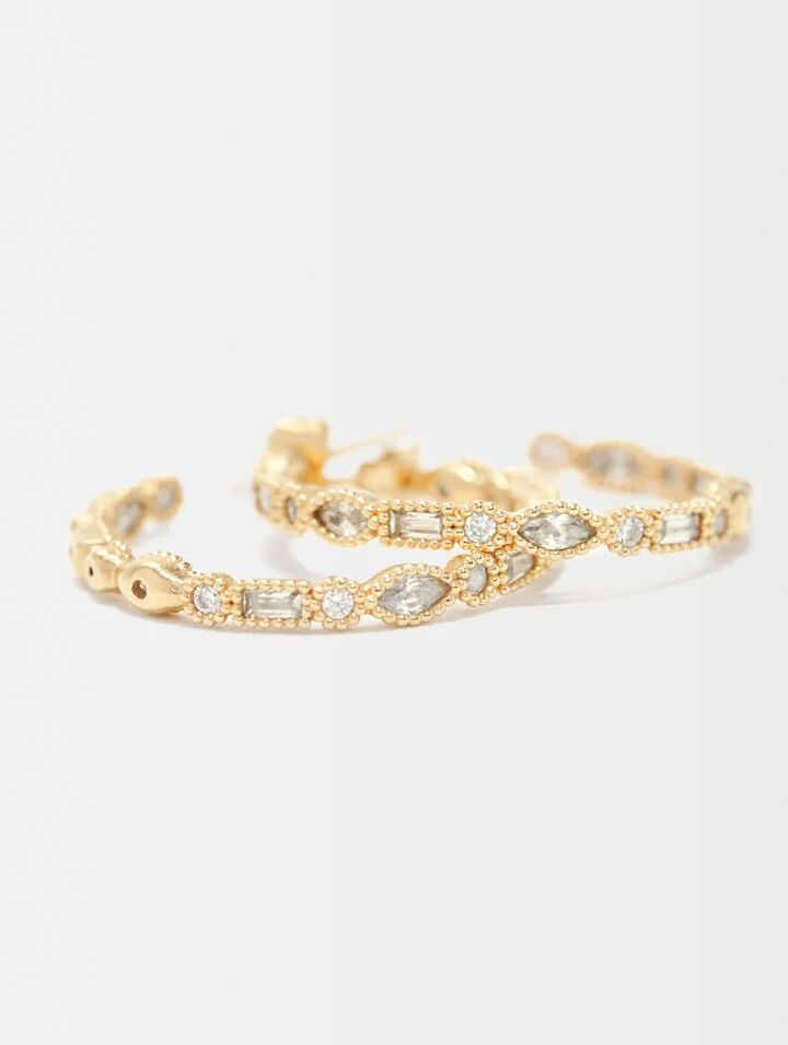 Boucles d'oreilles créoles à strass