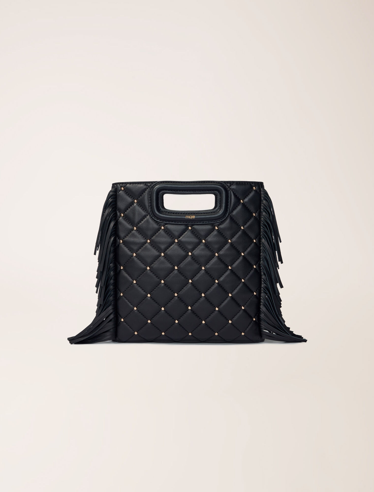 Sac M en cuir matelassé à studs