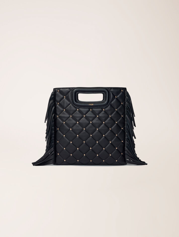 Sac M en cuir matelassé à studs