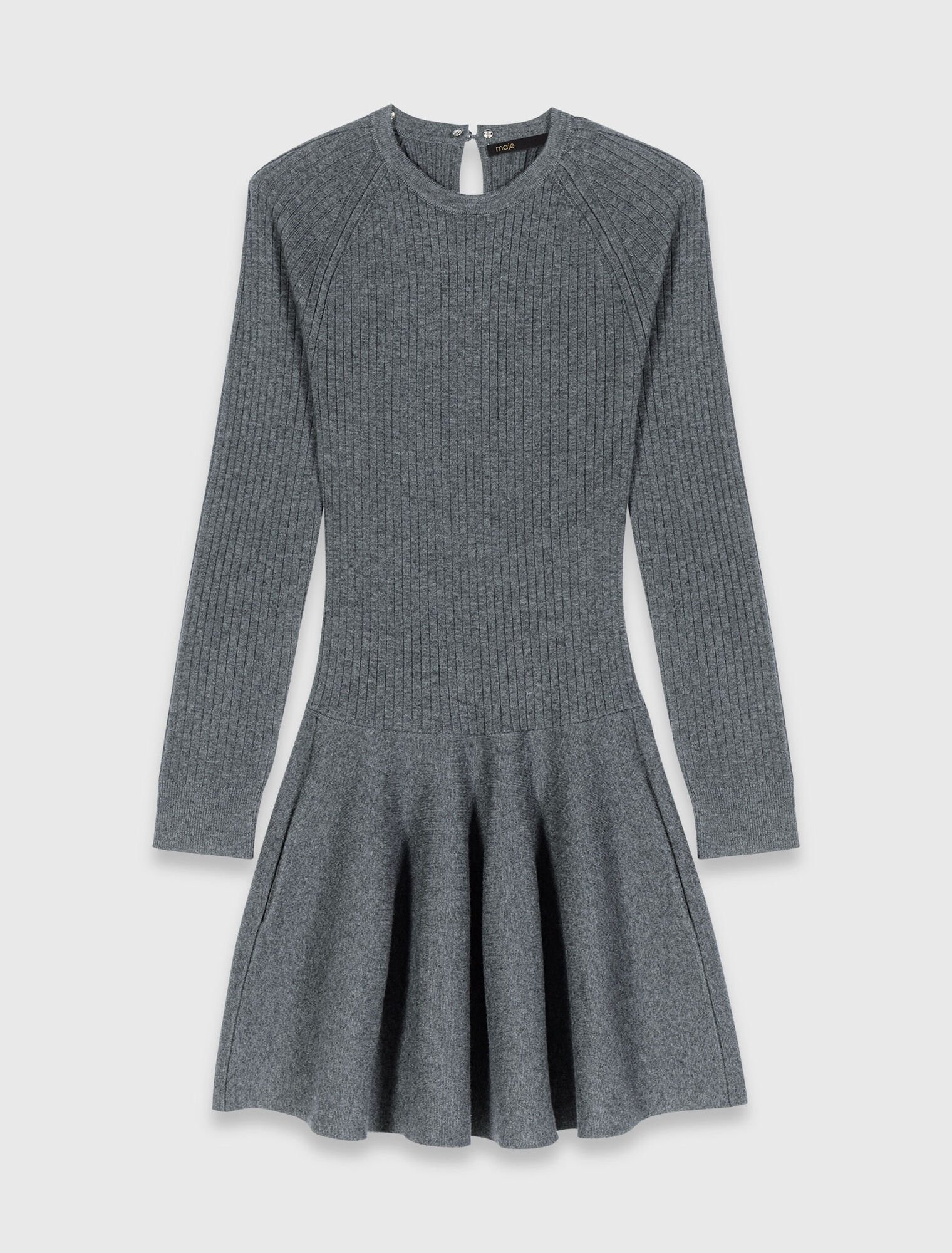 Robe courte en maille à col perlé