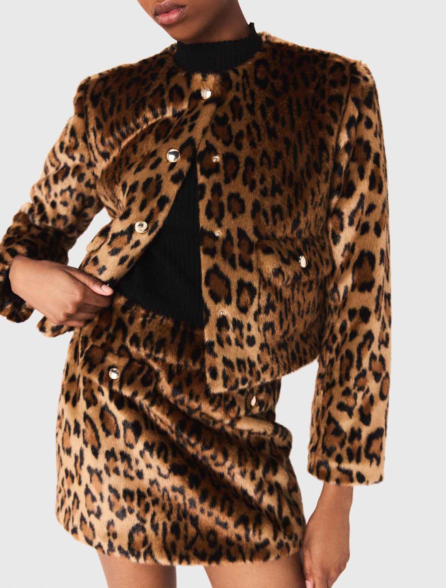 Veste en fausse fourrure léopard