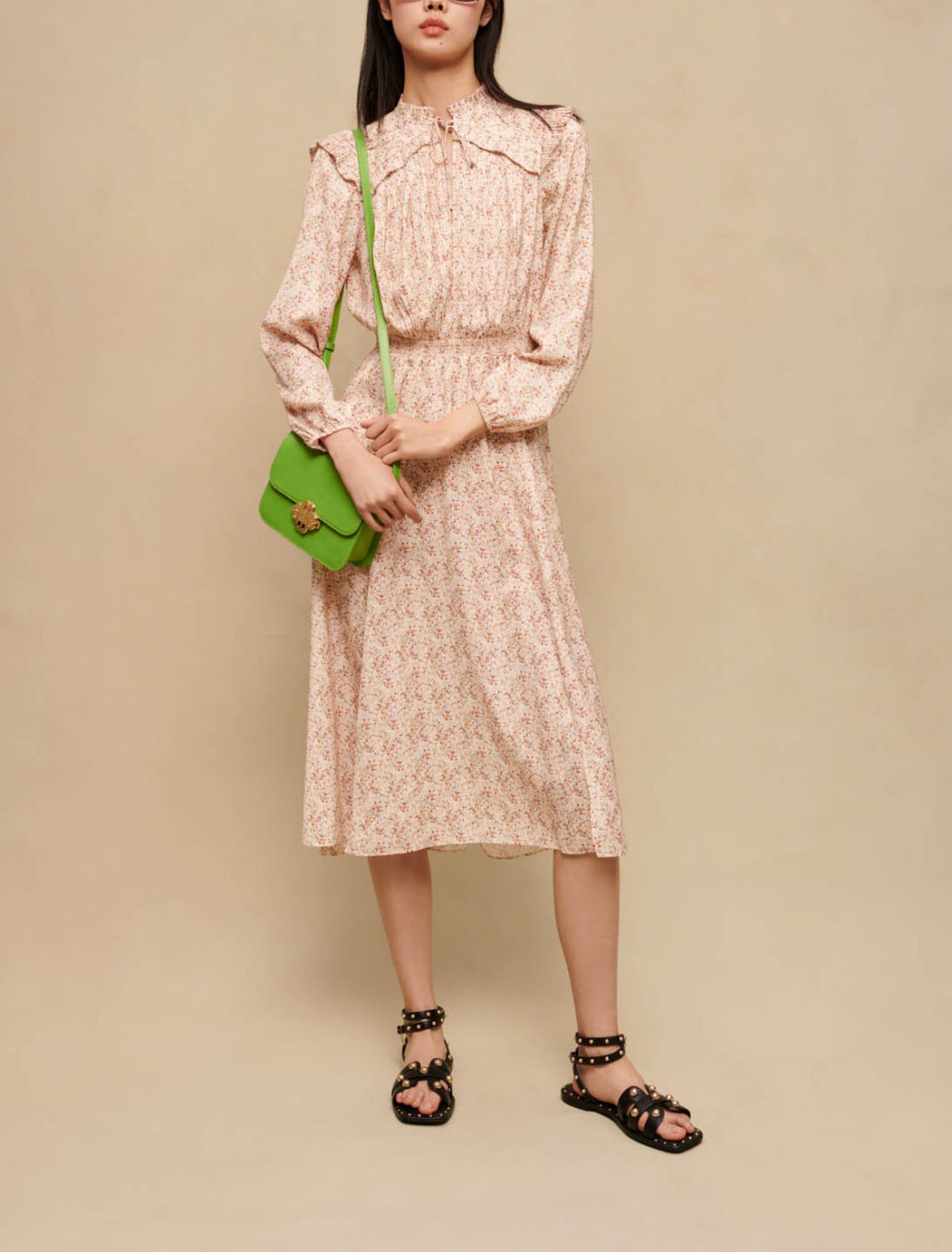 Robe longue à volants