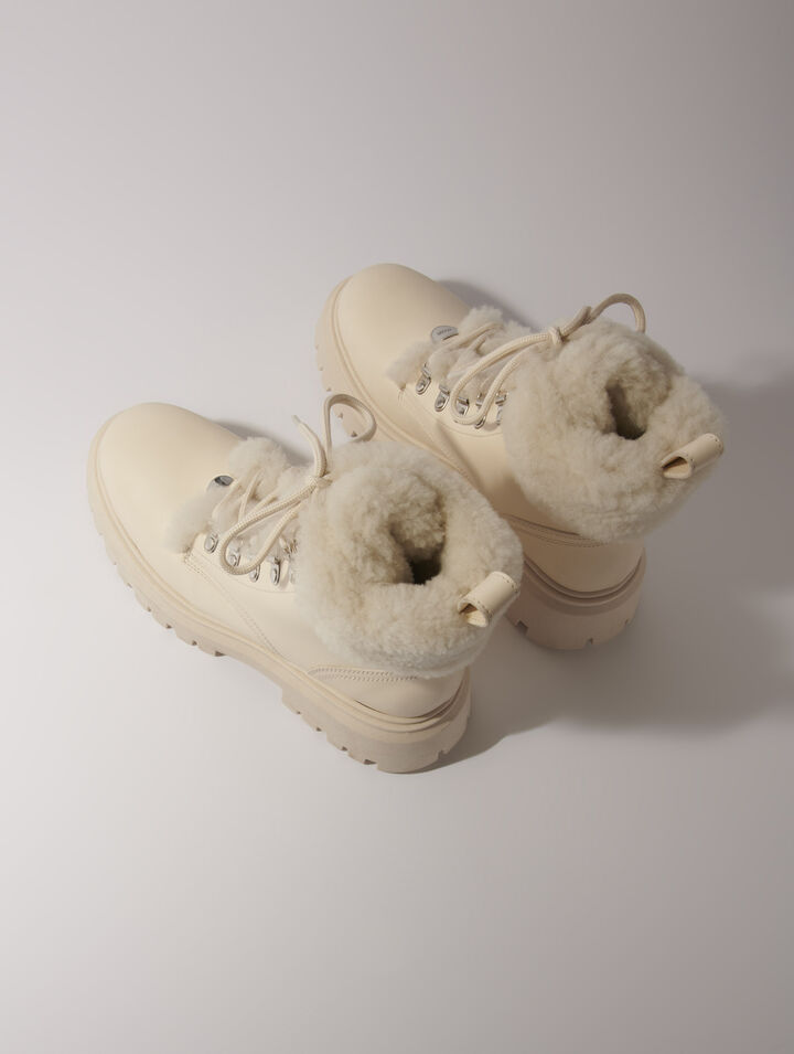 Bottines chunky en fausse fourrure