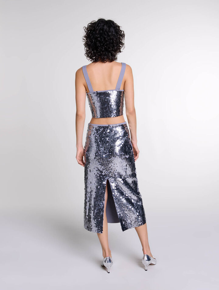 Top en maille ornée de sequins