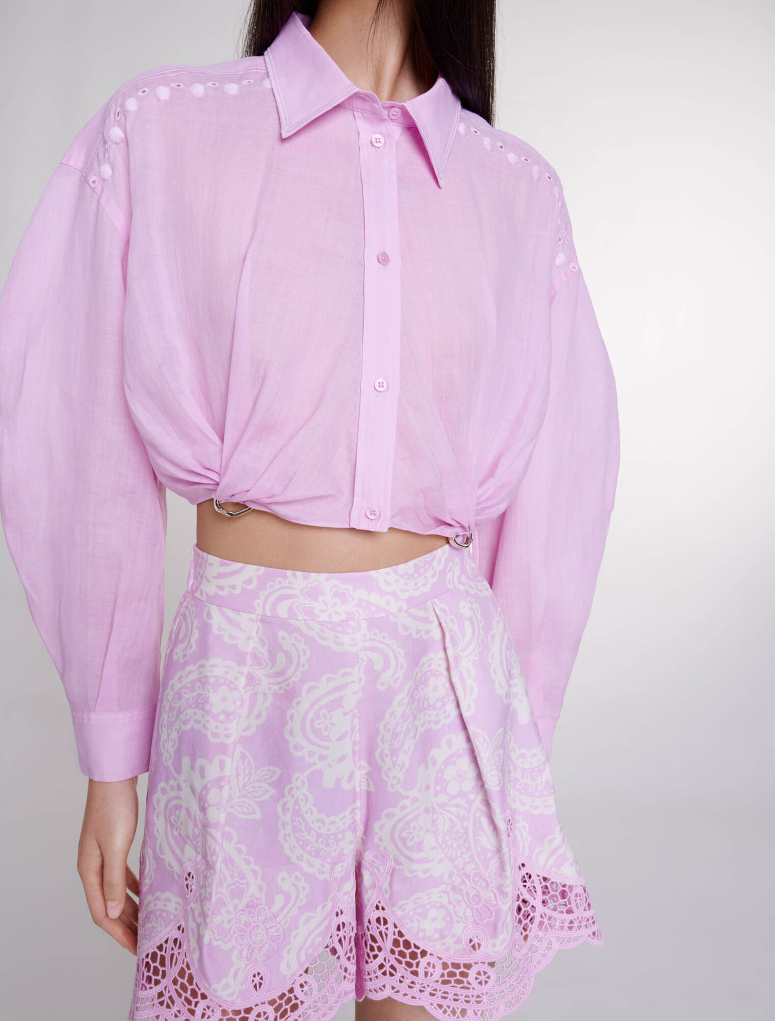Chemise courte en ramie