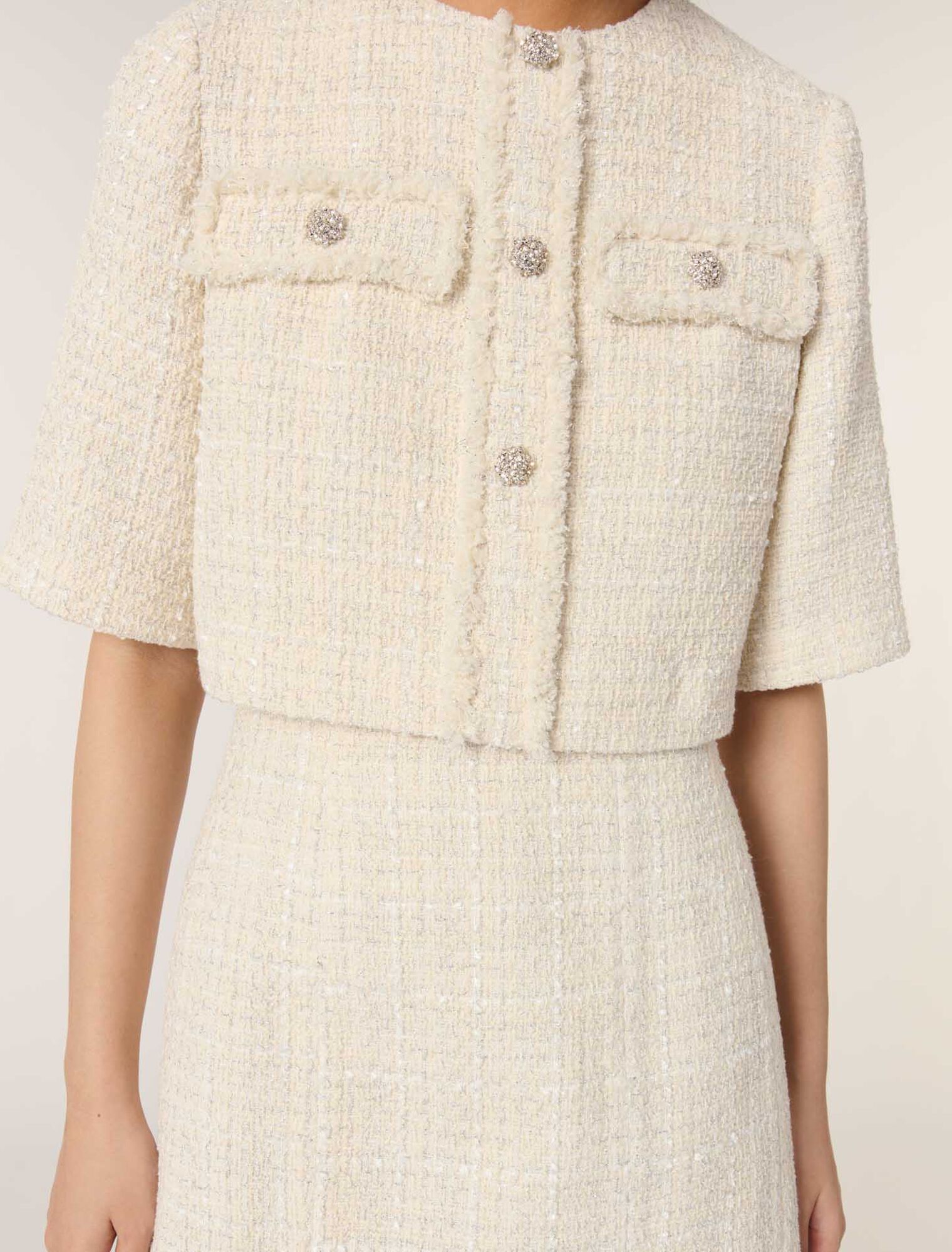 Robe courte 2-en-1 en tweed
