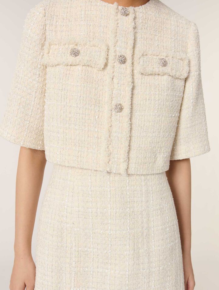 Robe courte 2-en-1 en tweed