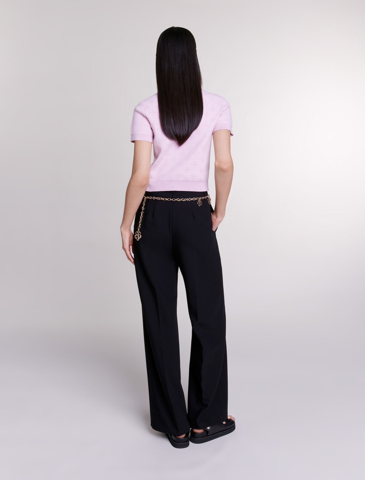 Pull court en maille jacquard