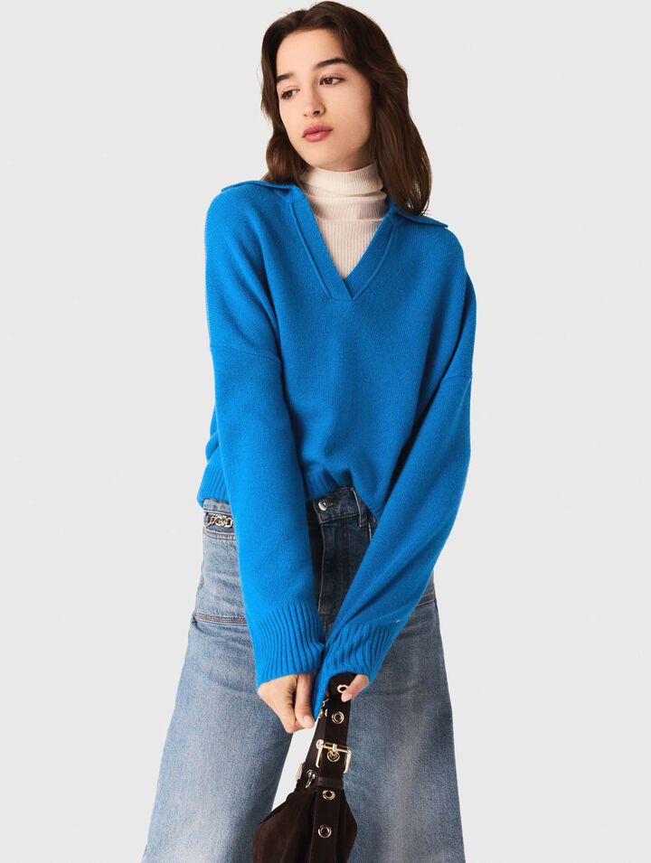 Cardigan à col polo ouvert