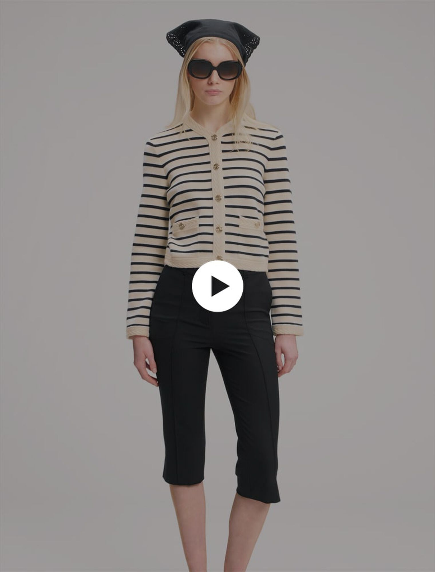 Cardigan en maille à rayures