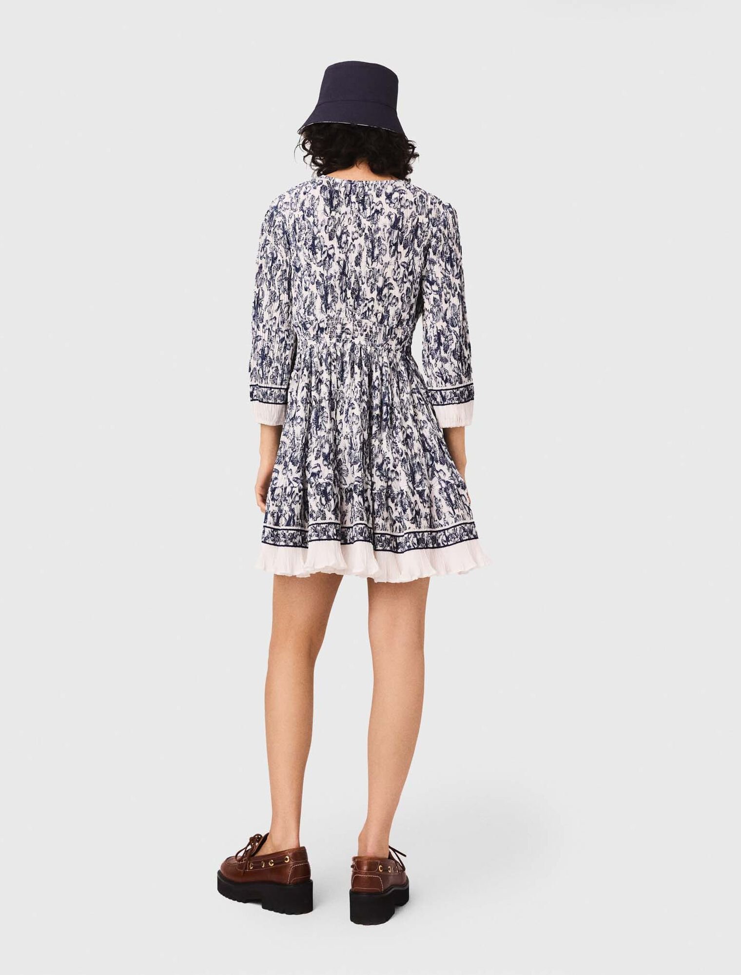 Robe plissée imprimée