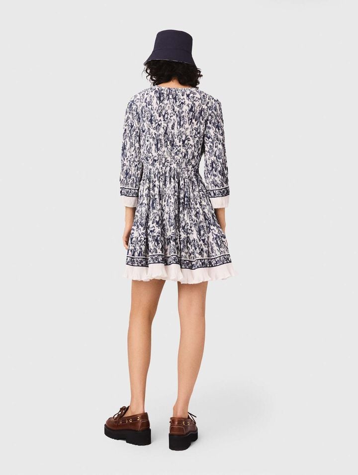 Robe plissée imprimée