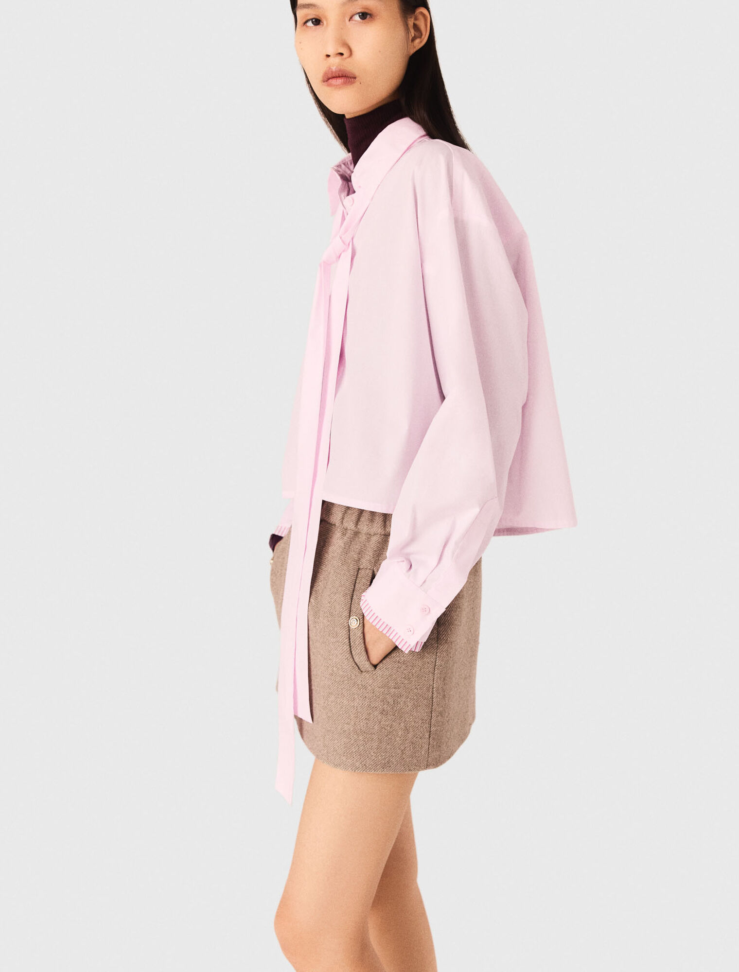 Chemise courte avec Lavallière