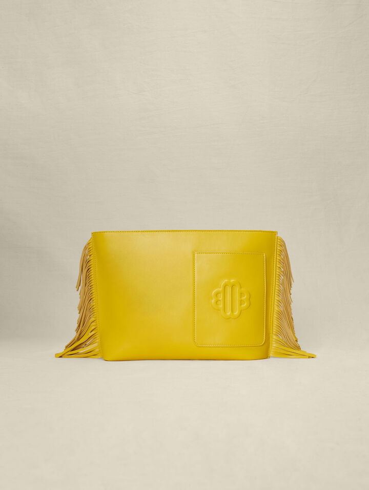Pochette à franges en cuir