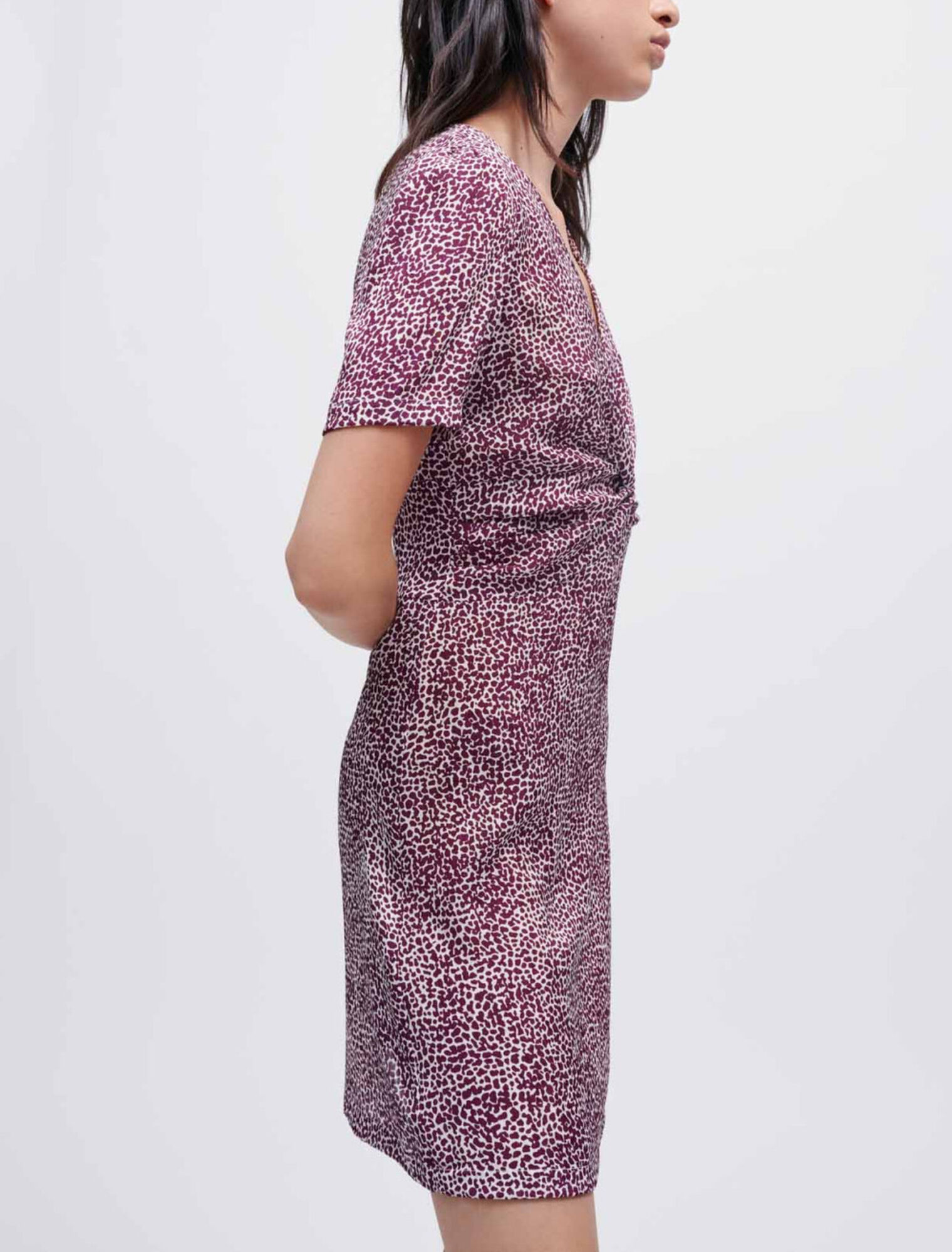 Robe imprimée léopard twistée devant