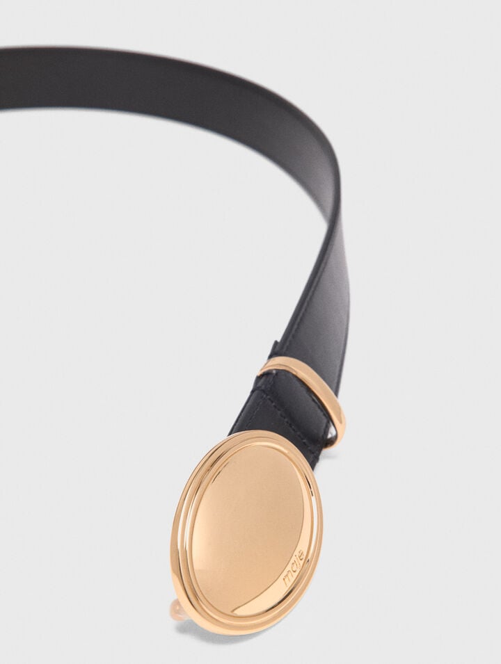 Ceinture en cuir avec boucle ovale