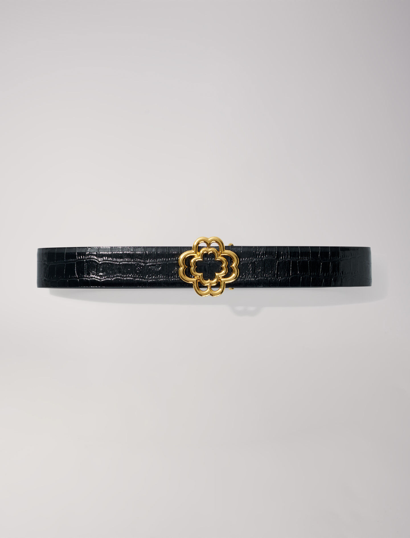 Ceinture Clover en cuir effet croco Ceintures Maje