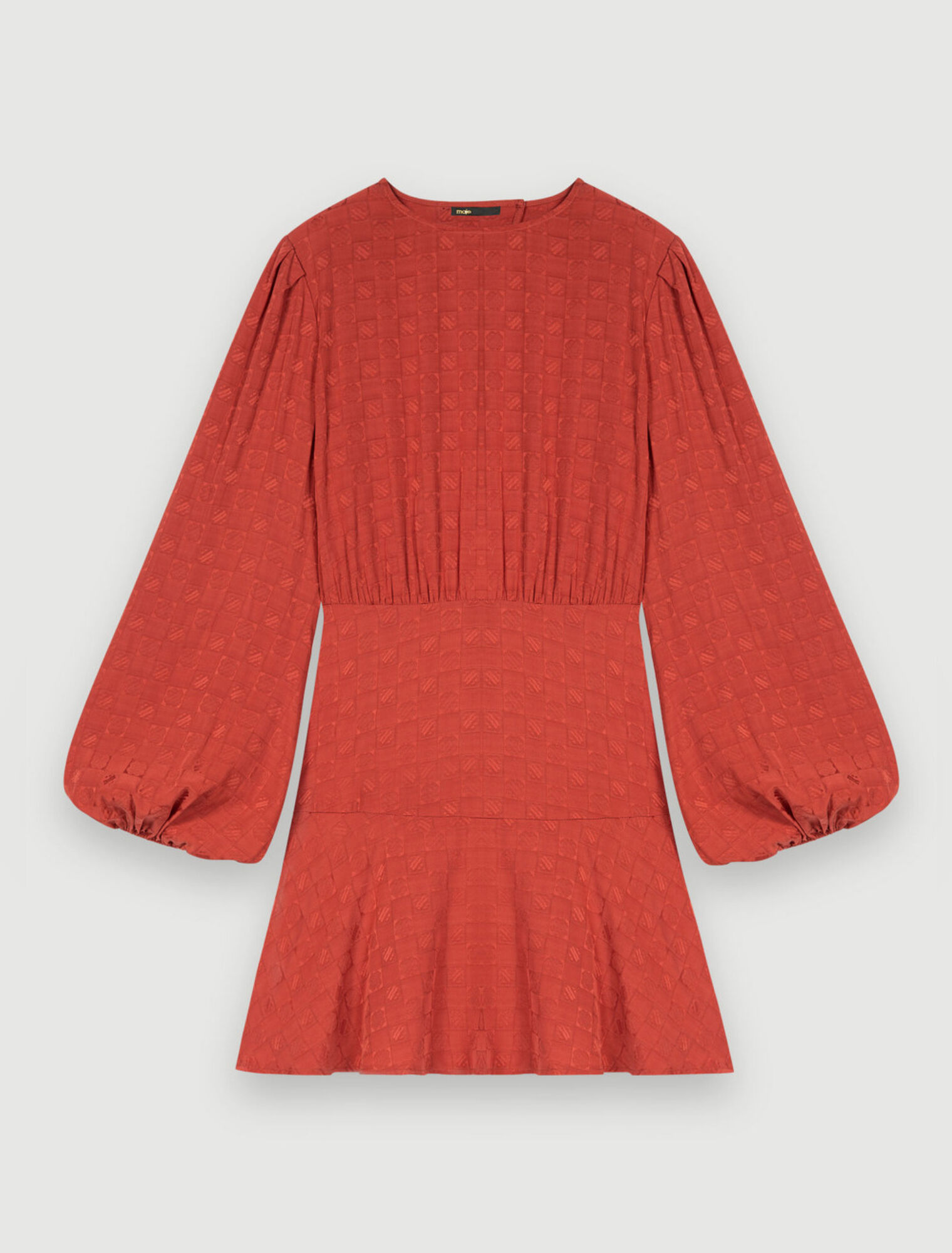 Robe en viscose à jacquard Clover Maje