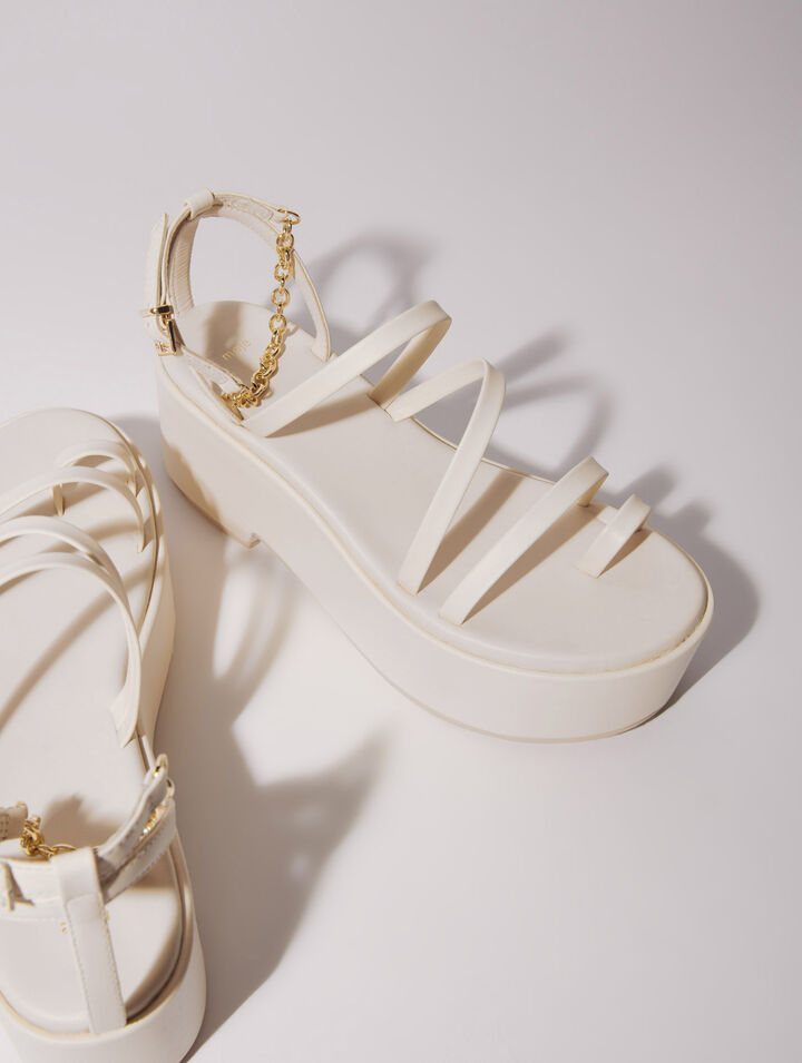 Sandales compensées en cuir