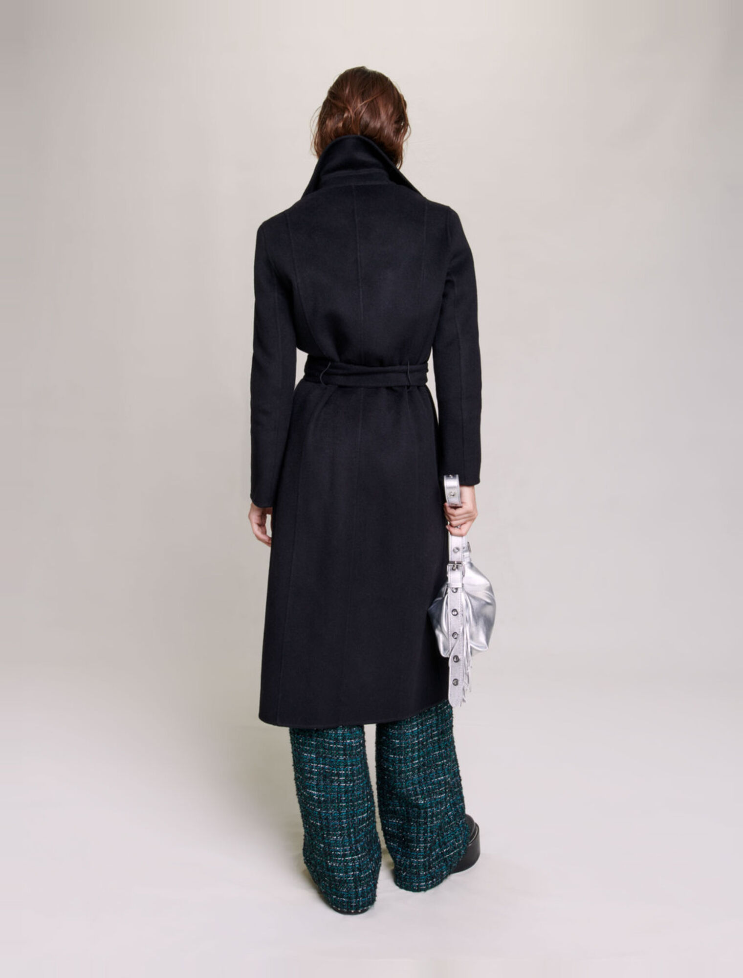 Manteau en double face ceinturé