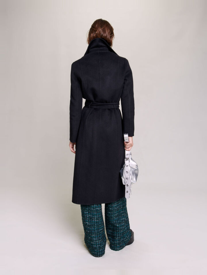 Manteau en double face ceinturé