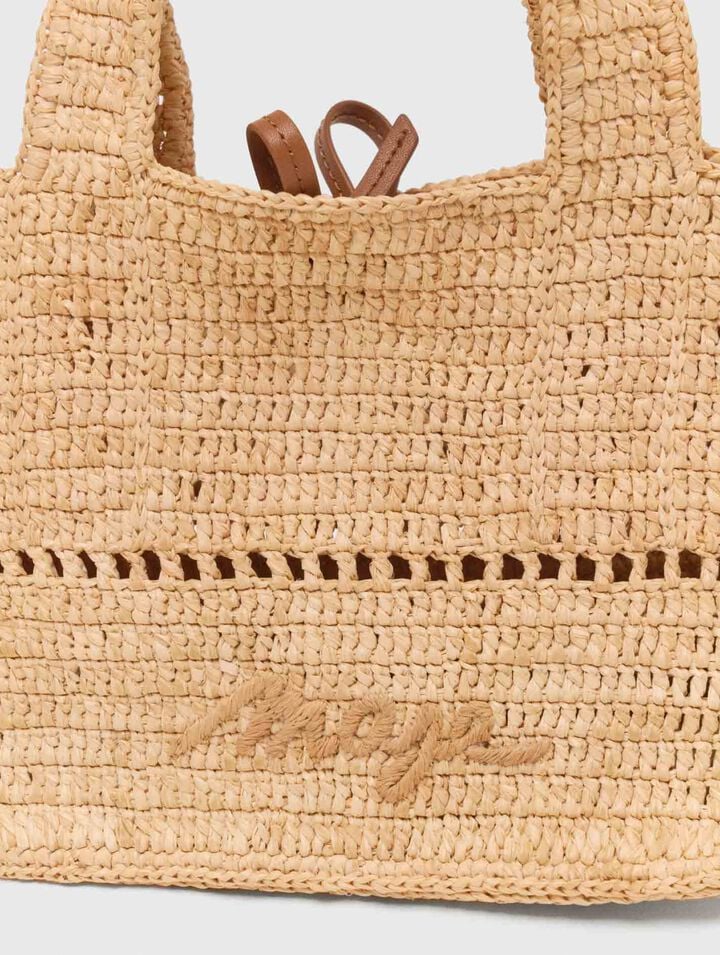 Mini cabas en raphia naturel