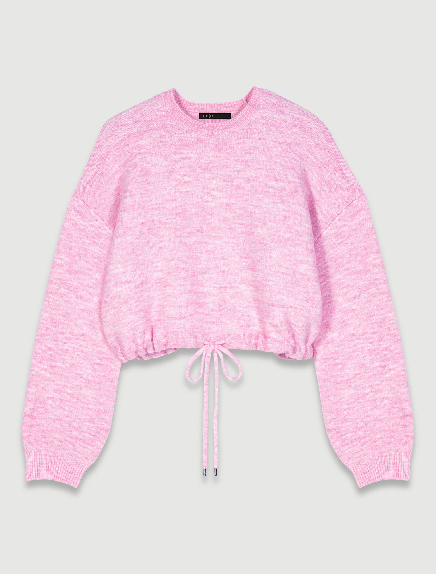 Pull court en maille à cordon