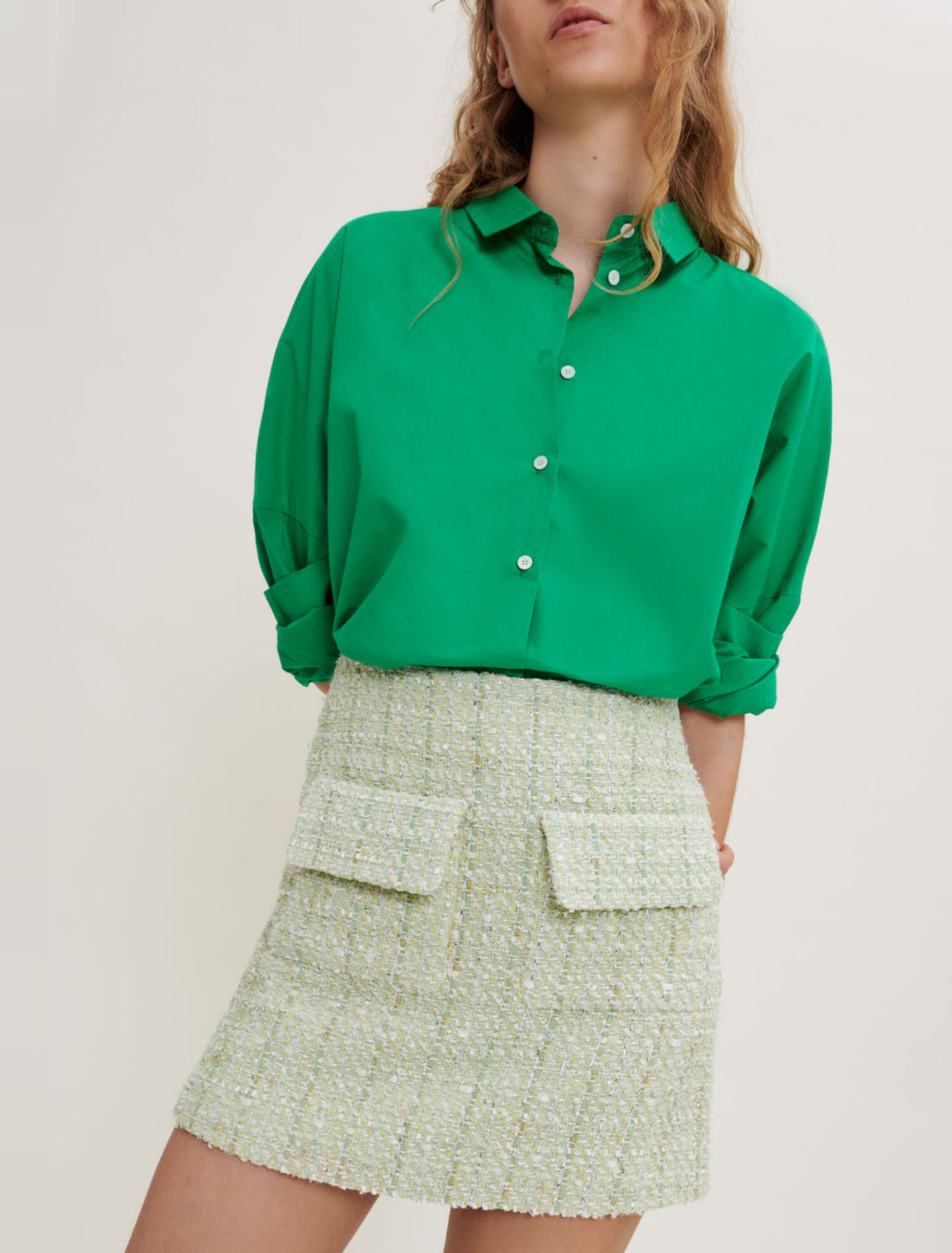 Jupe en tweed avec brillance