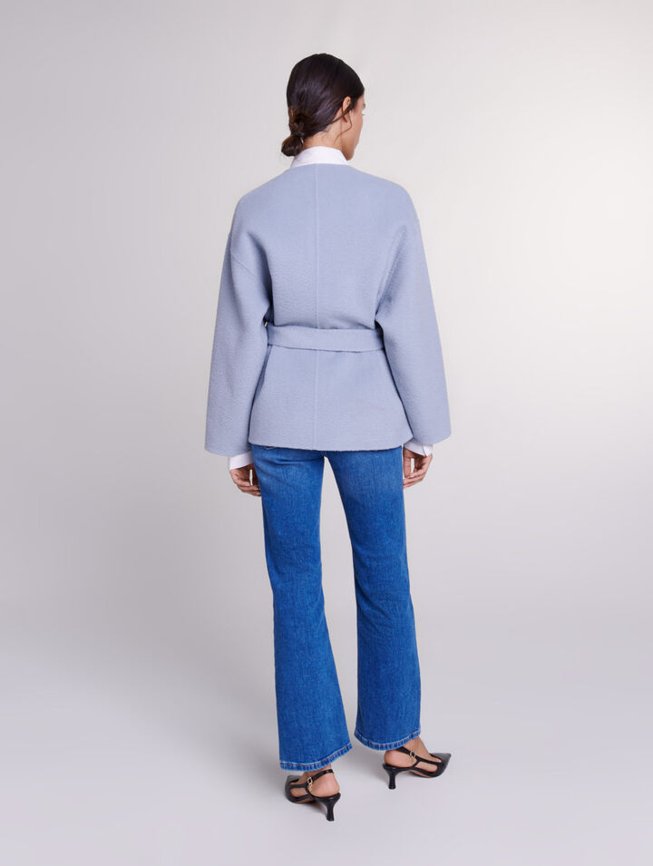 Manteau court ceinturé