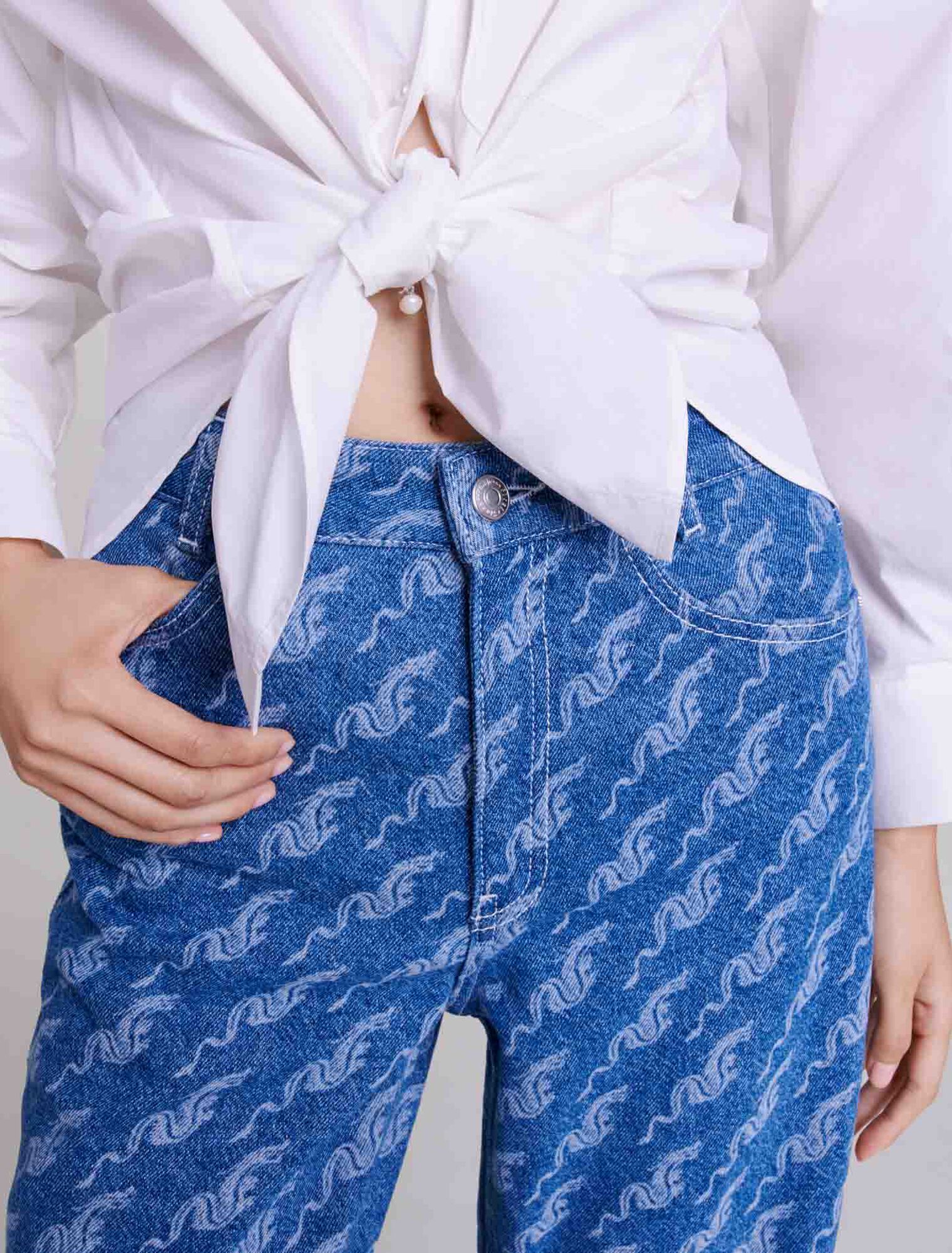 Jean large à motifs
