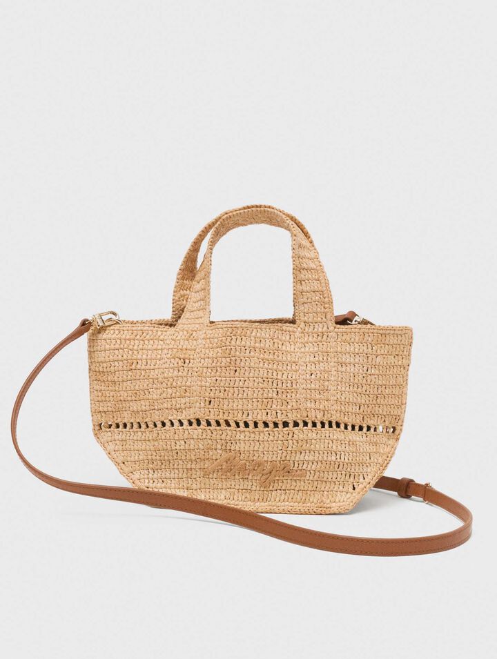 Mini cabas en raphia naturel
