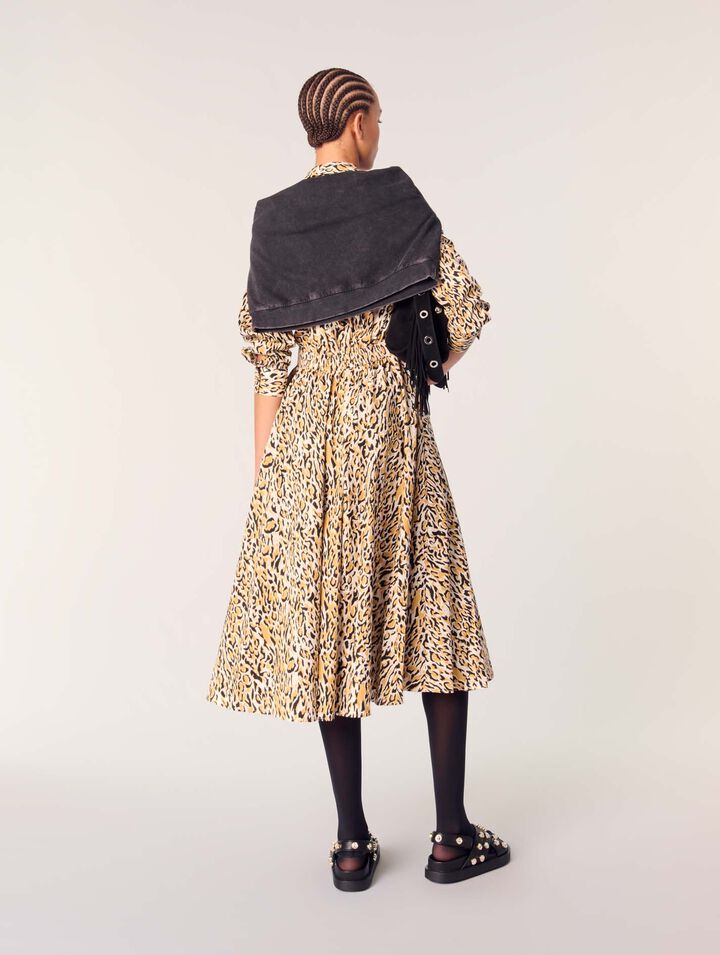 Robe midi imprimé léopard