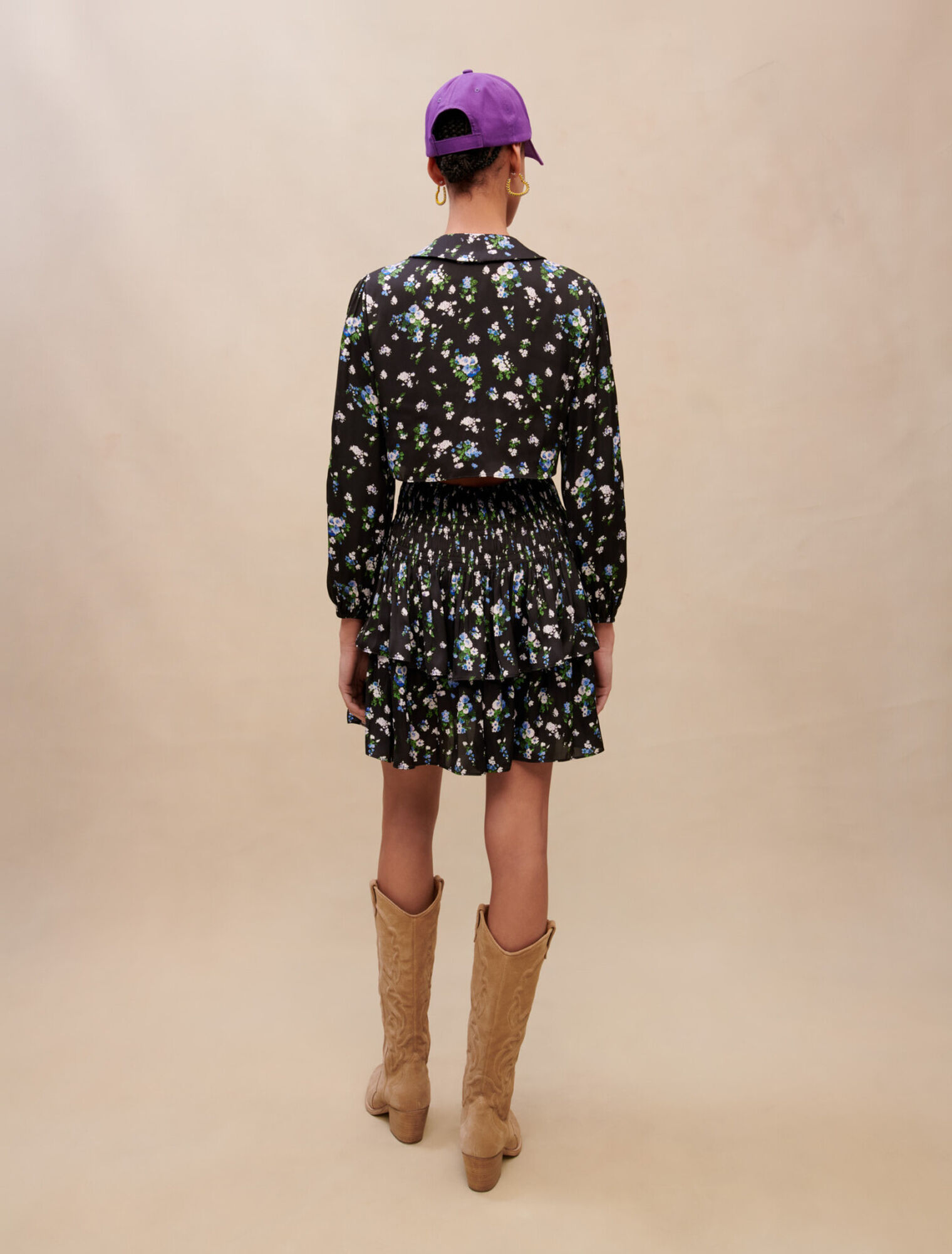 Robe smockée imprimée