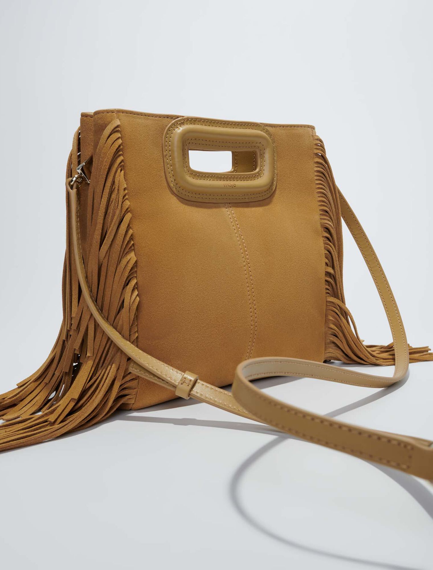 Sac M en suède avec poignée tressée