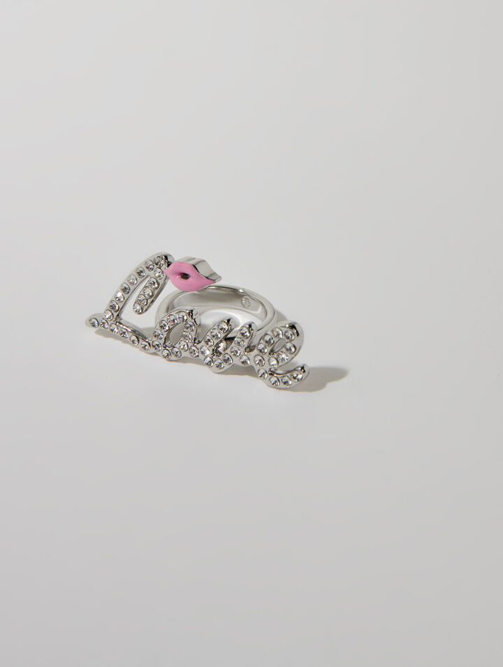 Bague Love strass