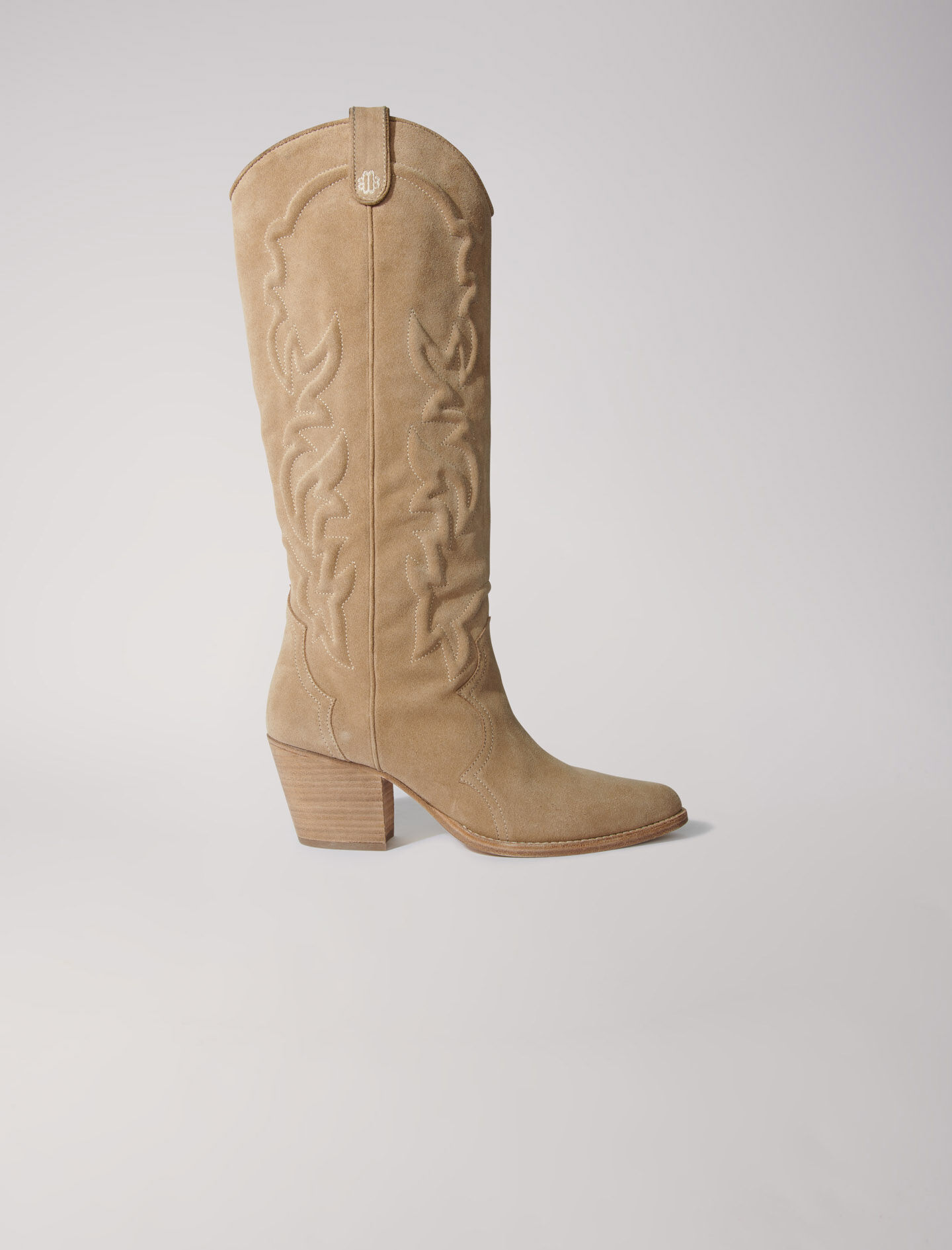 Buy Bottes Santiags En Cuir BrodA Beige Maje in Bhutan discount voucher