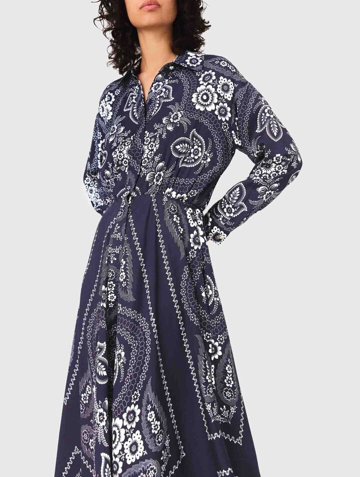 Robe longue fluide imprimée