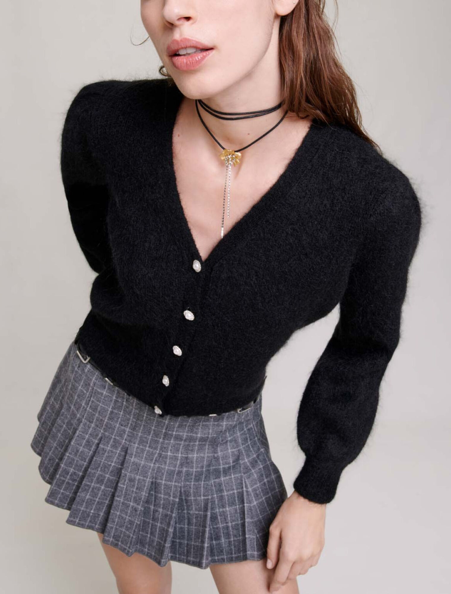 Cardigan en laine et mohair