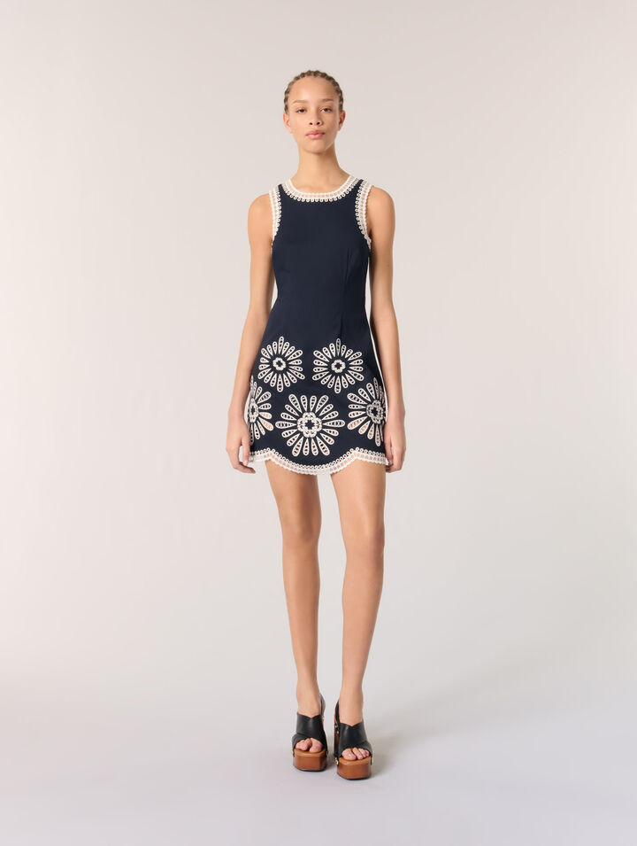 Robe courte avec détails crochet