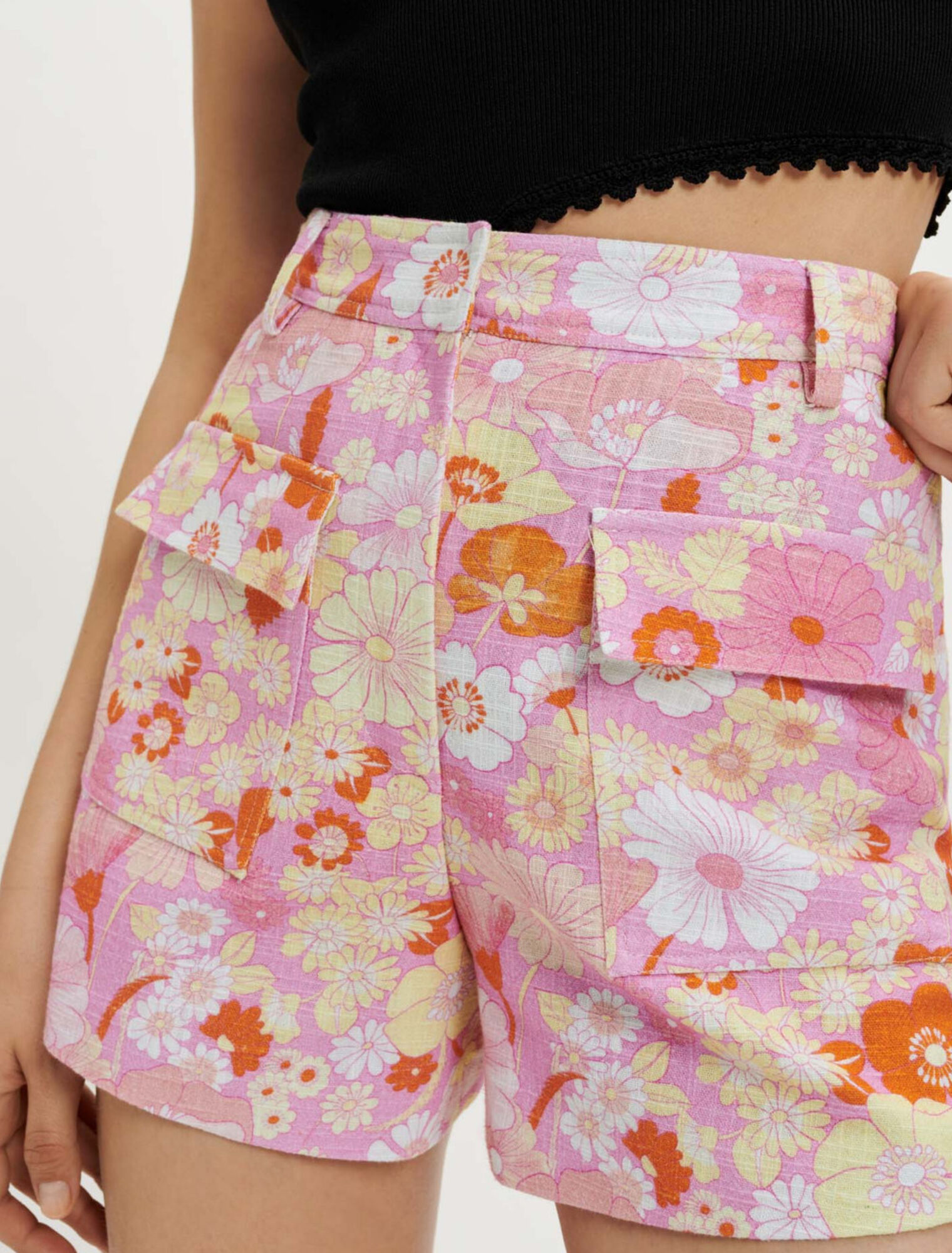 Short en imprimé Flower Power