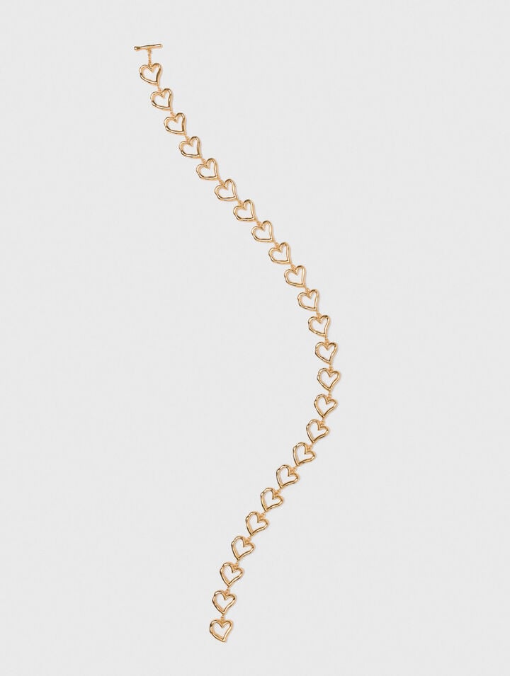Collier cœur en laiton doré