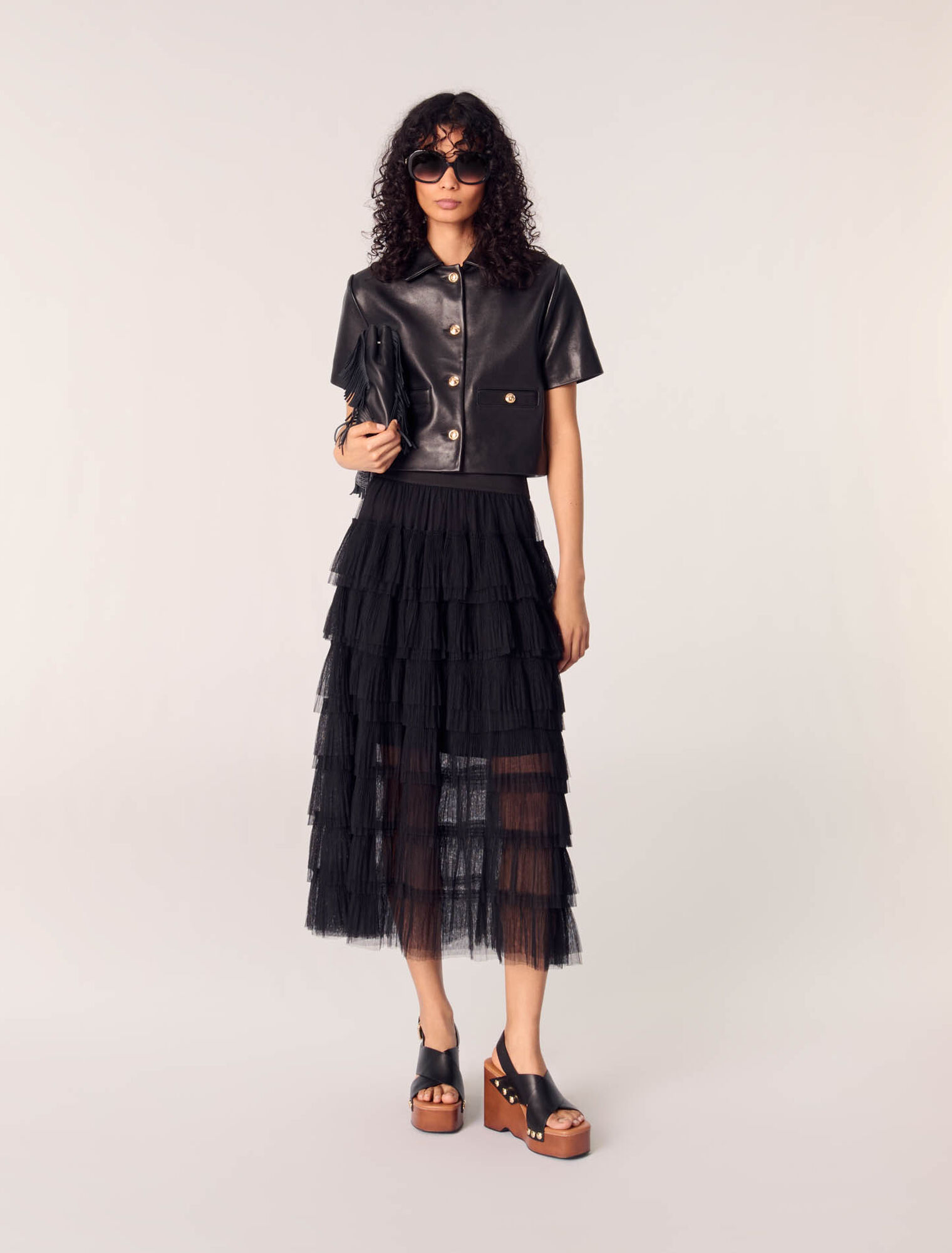 Veste courte en cuir