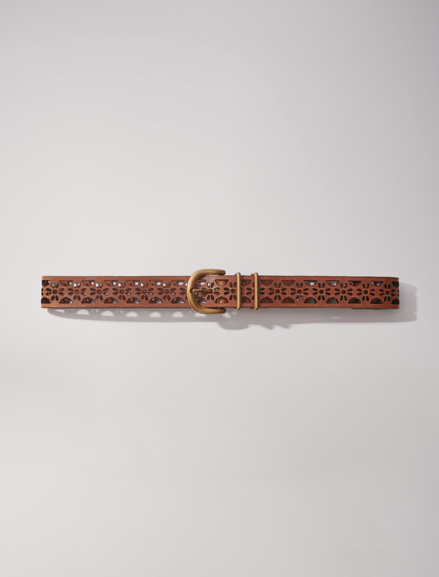 Ceinture en cuir detail fleurs Ceintures fines Maje
