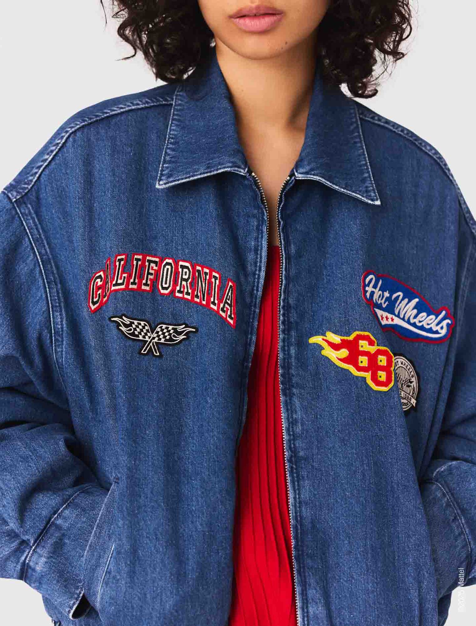 Veste denim oversize brodé
