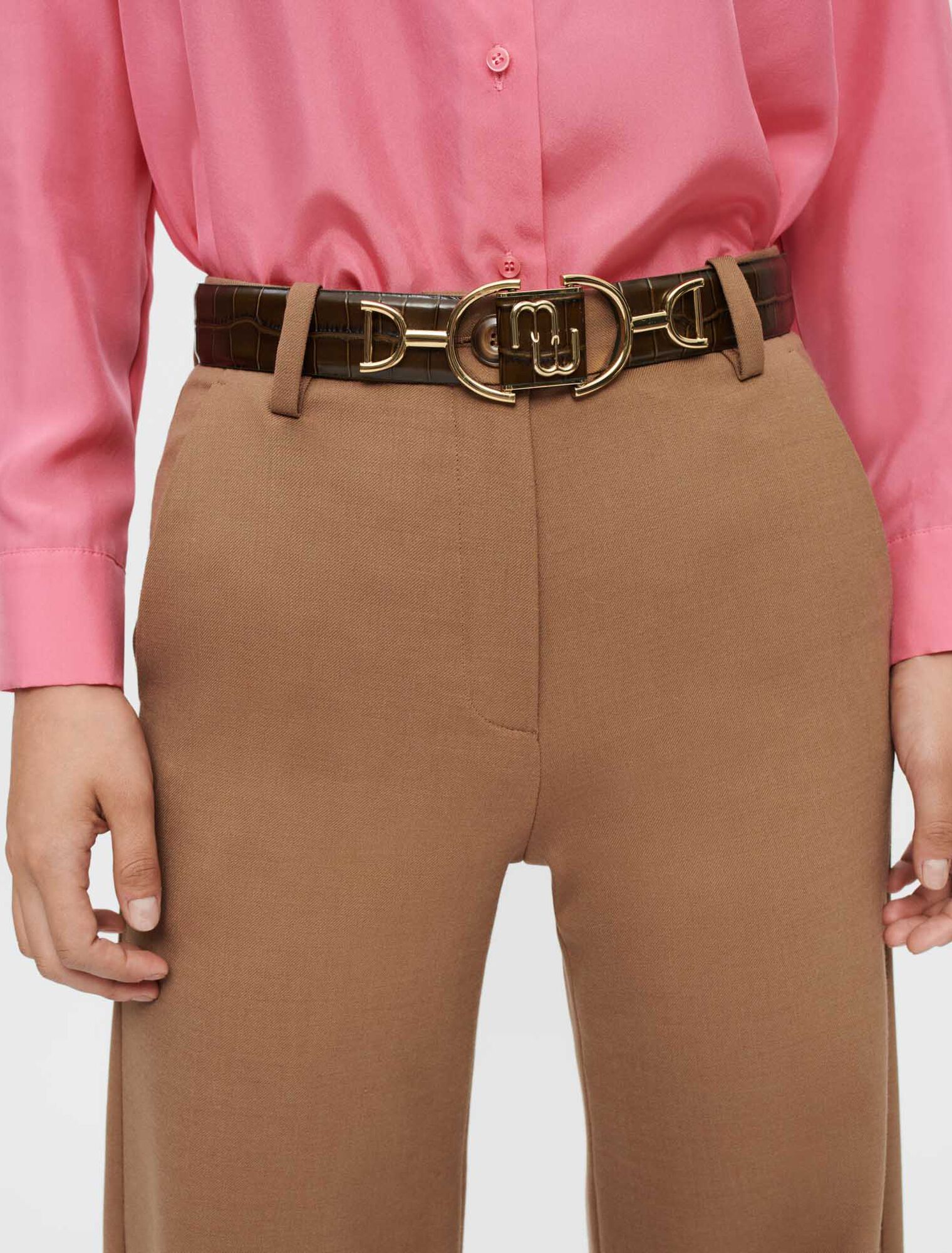 Ceinture en cuir double m Maje