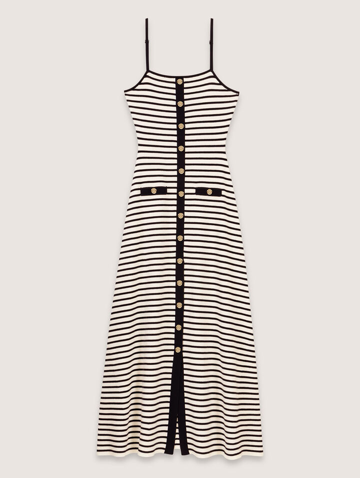 Robe longue en maille côtelée