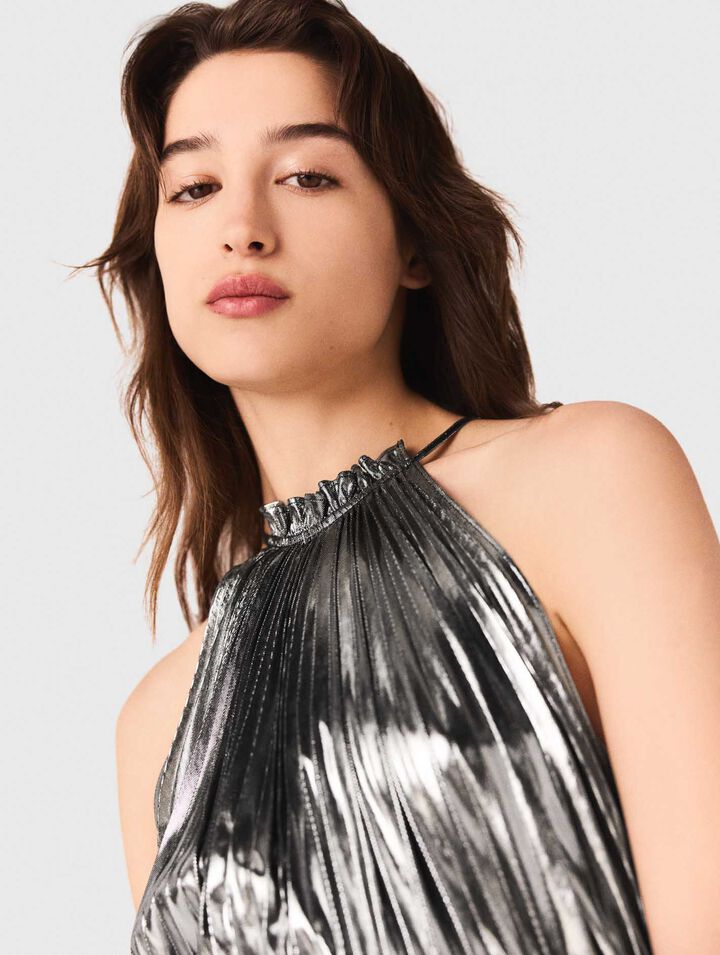 Robe longue plissée