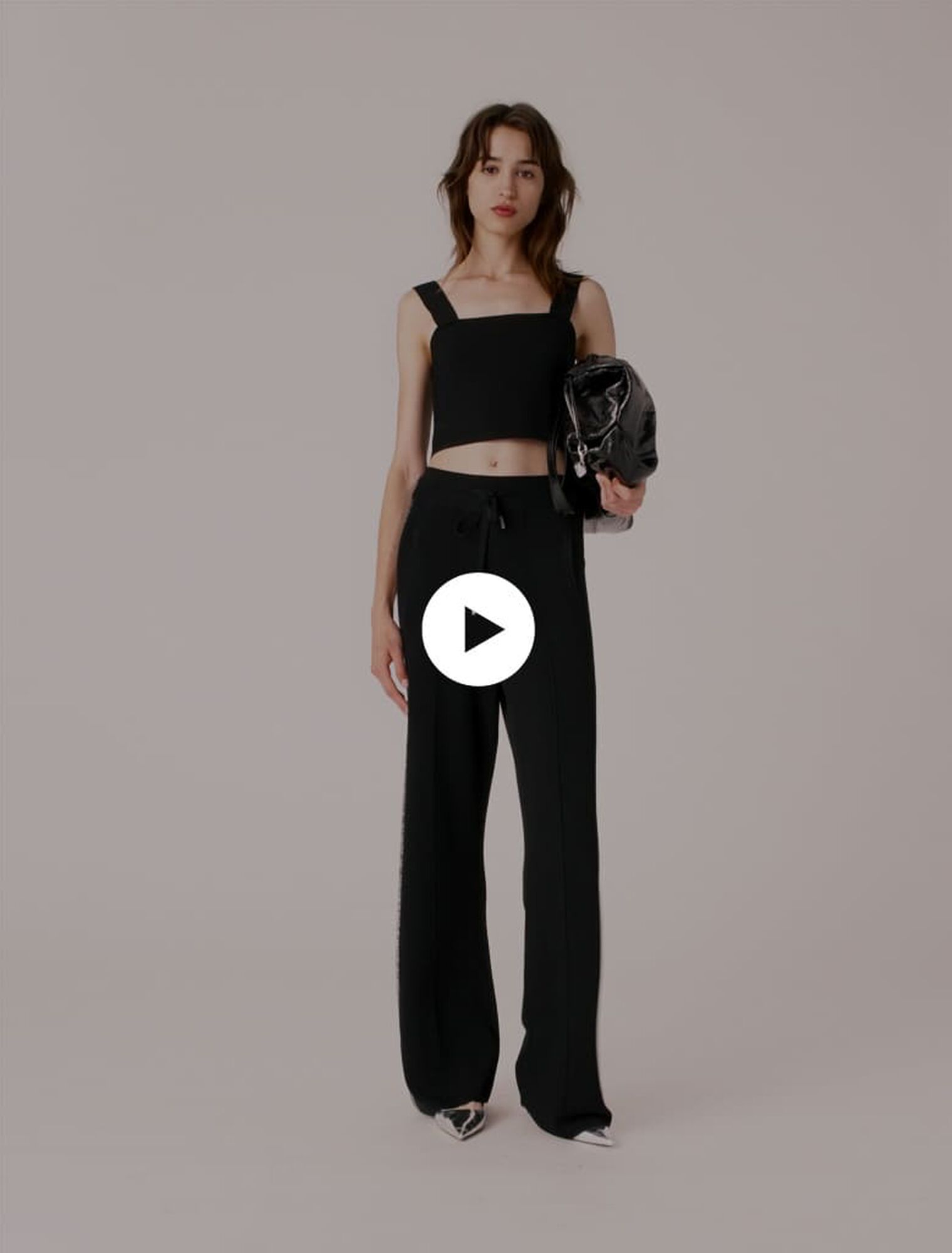 Crop top en maille à bretelles